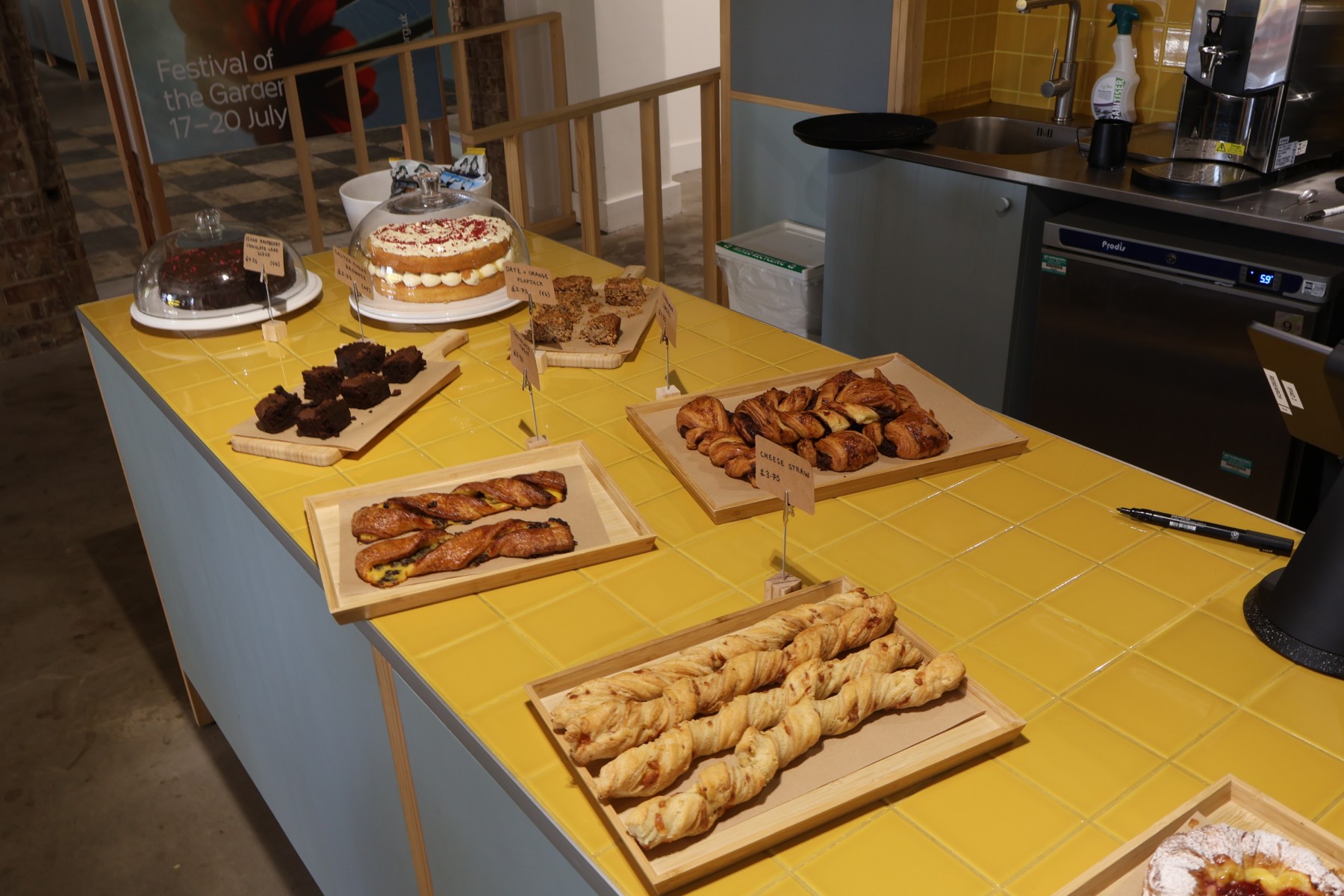 The cafe at Charleston selling a variety of baked goods and cakes